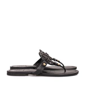 Rasteira Tory Burch Couro Miller Preta