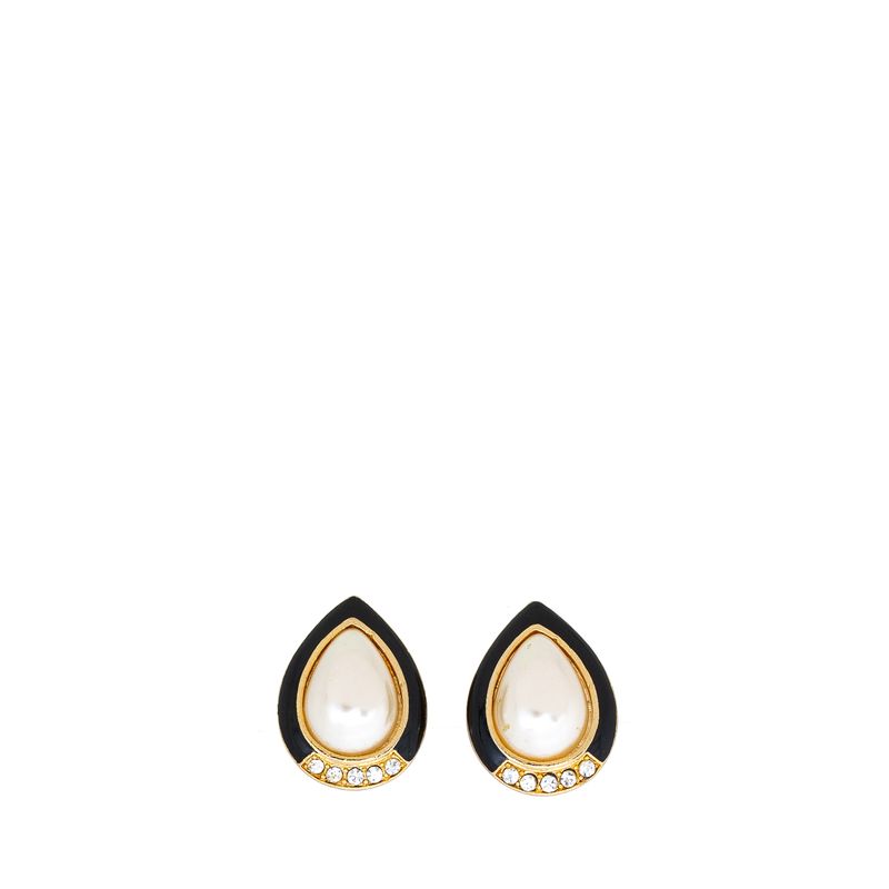 Brinco-de-pressao-medio-gota-dourado-preto-e-strass-Vintage