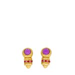 Brinco-de-pressao-medio-dourado-roxo-rosa-e-vermelho-Vintage