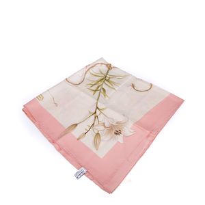 Lenço Salvatore Ferragamo Branco rosa e flores