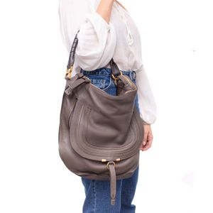 Bolsa Chloe Marcie Couro Fendi Cinza