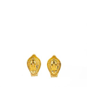Brinco de pressão médio dourado strass e preto Vintage