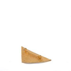 Broche triangular vermelho preto e strass