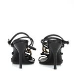 Sandalia-de-Salto-Gucci-Preta-com-GG-Metal