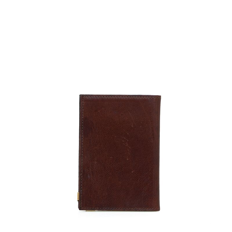 Carteira-Vintage-H.Stern-Marrom-Ponteira-Dourada