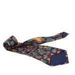 Gravata-Salvatore-Ferragamo-Estampa-Animais-Azul-e-Dourada