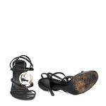 Sandalia-de-Salto-Gucci-Preta-com-GG-Metal