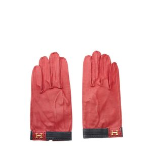 Luva Hermès Couro Vermelho