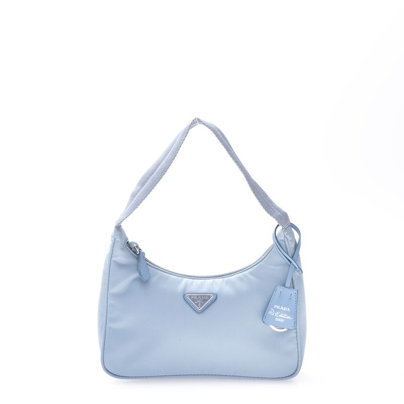 Bolsa-Mini-Prada-Re-Edition-2000-Azul-Claro-Nylon