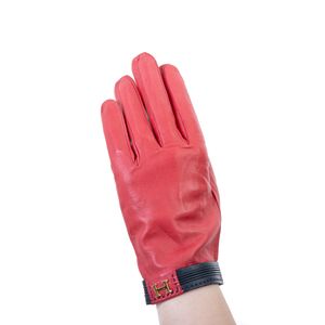 Luva Hermès Couro Vermelho