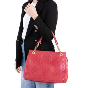 Bolsa Gucci Guccissima Couro Vermelho