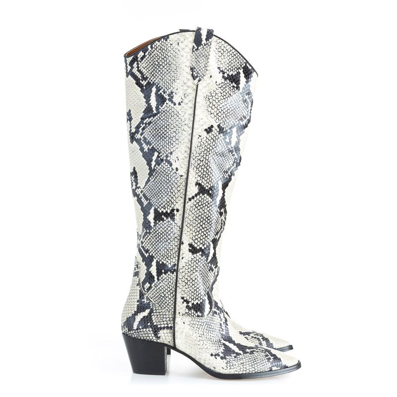 Bota-Cano-Longo-Python-Cinza