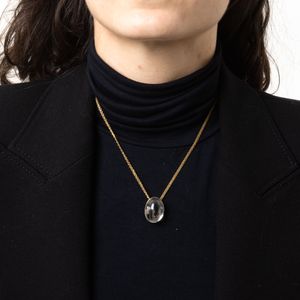 Colar H.Stern Ouro Amarelo e Cristal de Rocha Coleção Pedras Roladas