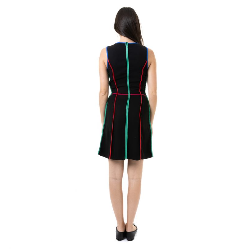 Vestido-Reinaldo-Lourenco-Preto-Listras-Coloridas