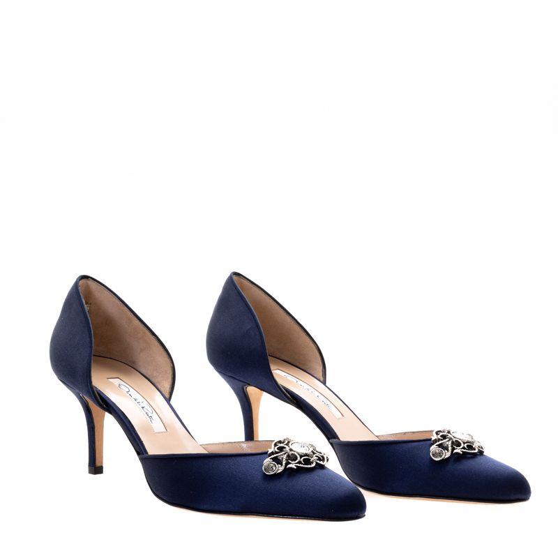 Scarpin-Oscar-de-La-Renta-Cetim-Azul-Marinho-com-Strass