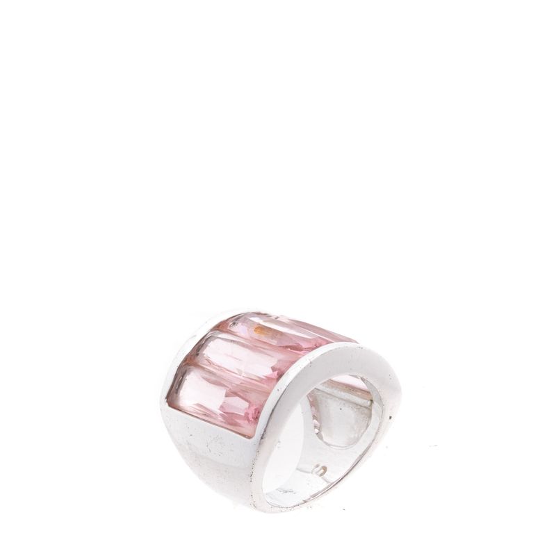 Anel-Swarovski-Prateado-Pedra-Rosa