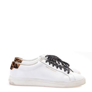 Tênis Saint Laurent Couro Branco Animal Print