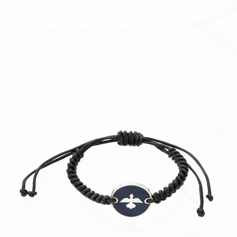 Pulseira-Guerreiro-Couro-Macrame-Azul-Marinho
