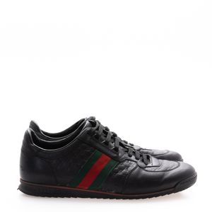 Tênis Gucci Guccissima Monograma Preto com Fita