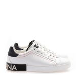 Tenis-Dolce---Gabbana-Couro-Branco-com-Costura-Vermelha