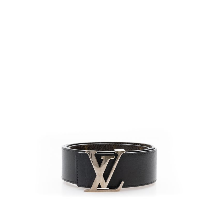 Cinto-Louis-Vuitton-Couro-Preto-Reversivel-Monograma-Macassar