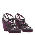 Plataforma-Anabela-Balenciaga-Arena-em-Couro-Cinza-e-Salto-Roxo