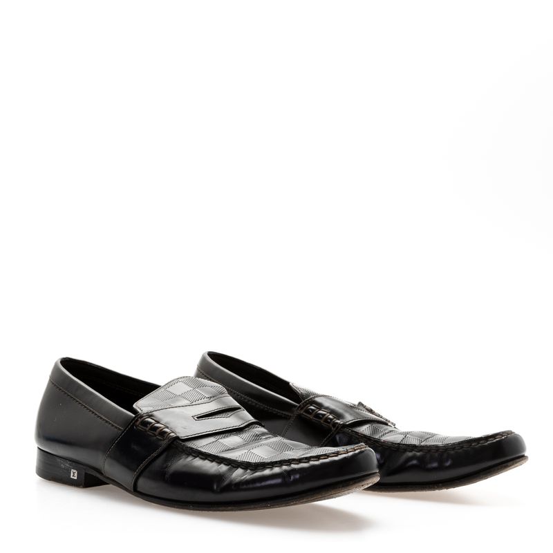 Mocassim-Louis-Vuitton-Monograma-Couro-Preto