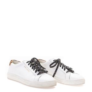 Tênis Saint Laurent Couro Branco Animal Print