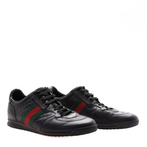 Tênis Gucci Guccissima Monograma Preto com Fita