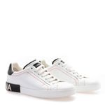 Tenis-Dolce---Gabbana-Couro-Branco-com-Costura-Vermelha