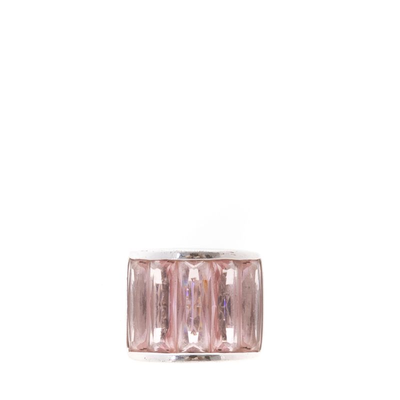 Anel-Swarovski-Prateado-Pedra-Rosa