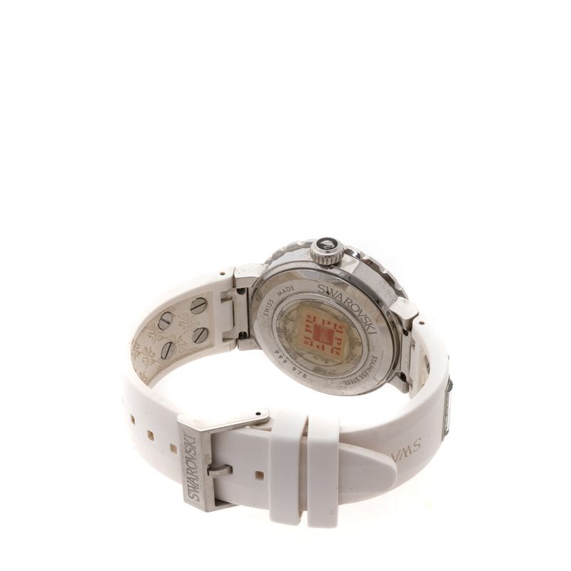 Relogio-Swarovski-Branco-e-Prateado