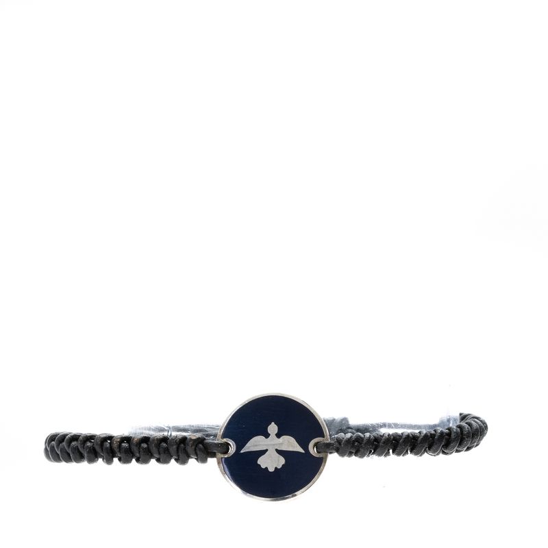 Pulseira-Guerreiro-Couro-Macrame-Azul-Marinho
