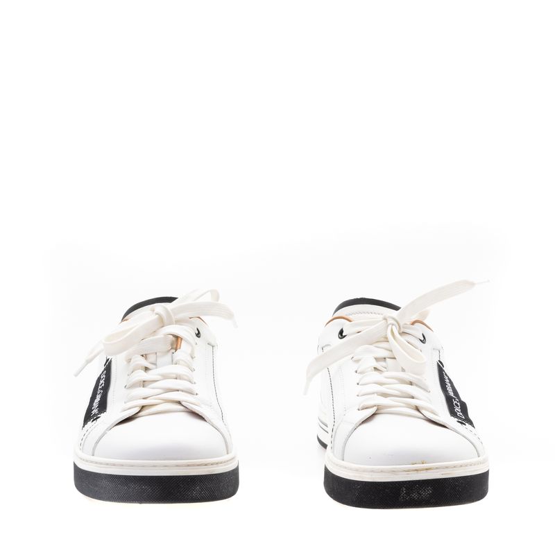 Tenis-Dolce---Gabbana-Couro-Branco-com-Preto