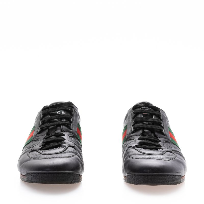 Tenis-Gucci-Guccissima-Monograma-Preto-com-Fita