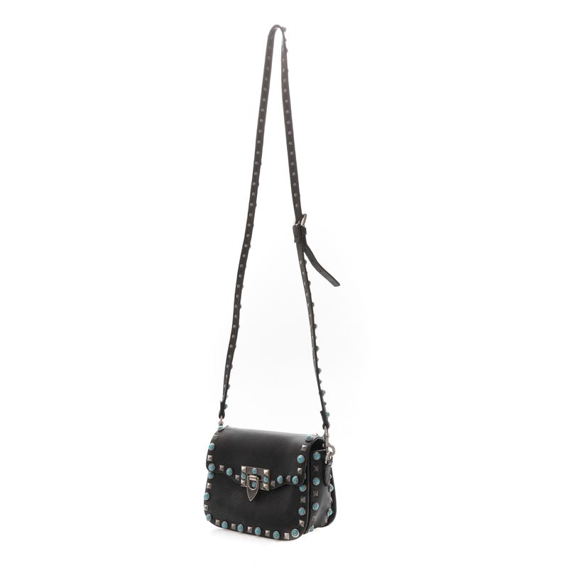 Bolsa-Rockstud-Valentino-Couro-Preto