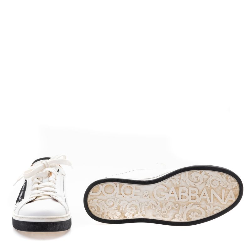 Tenis-Dolce---Gabbana-Couro-Branco-com-Preto