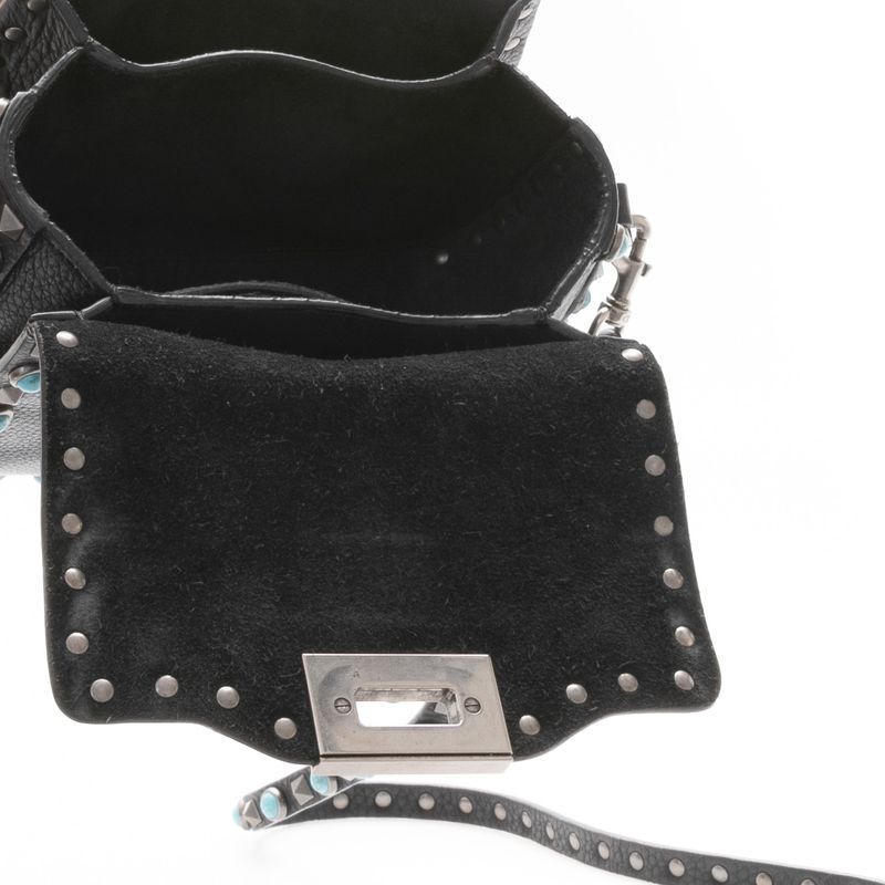 Bolsa-Rockstud-Valentino-Couro-Preto