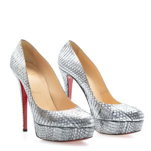 Pump Christian Louboutin Python Metalizado Chumbo