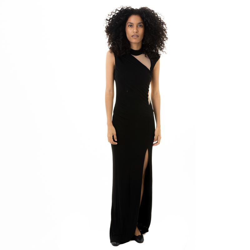 Vestido-ABS-by-Allen-Schwartz-Jersey-Longo-Preto-Recortes