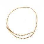 Cinto-Chanel-Vintage-2001-Skinny-Chain-com-Couro-Branco-Fininho