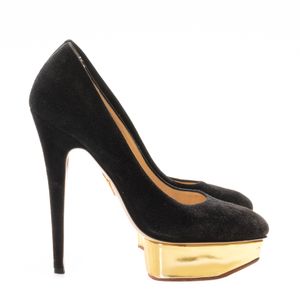 Pump Charlotte Olympia Camurça Preto