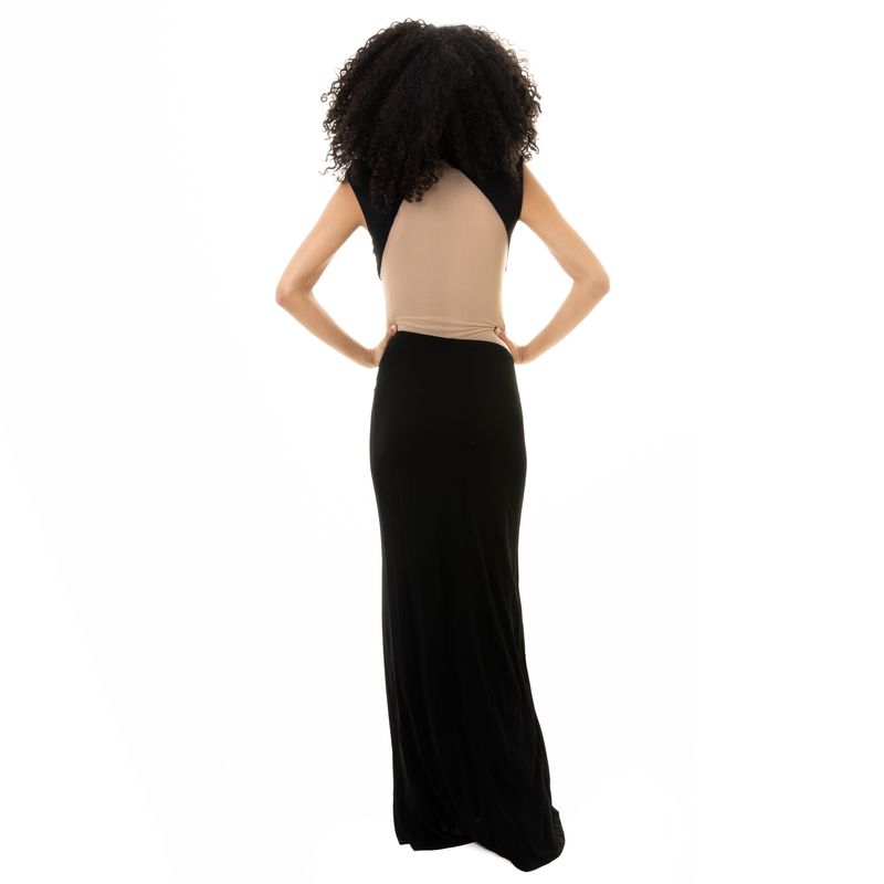 Vestido-ABS-by-Allen-Schwartz-Jersey-Longo-Preto-Recortes