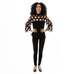 Blusa-Reinaldo-Lourenco-Preta-Circulos-Vazados