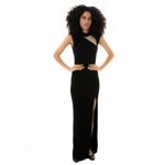 Vestido-ABS-by-Allen-Schwartz-Jersey-Longo-Preto-Recortes