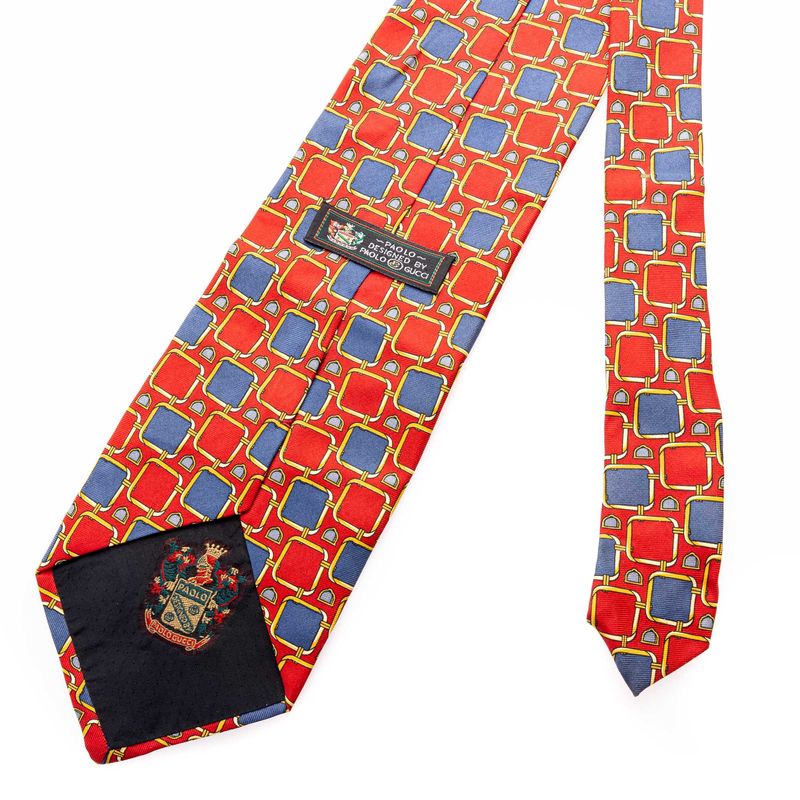 Gravata-Paolo-Gucci-Vermelho-e-Azul-Vintage