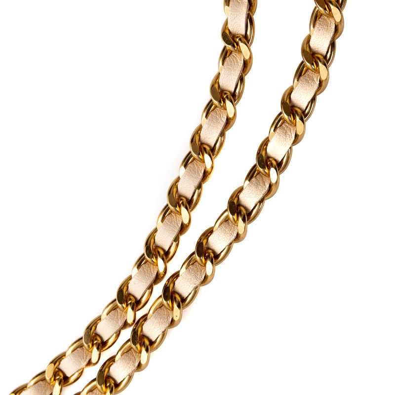 Cinto-Chanel-Vintage-2001-Skinny-Chain-com-Couro-Branco-Fininho