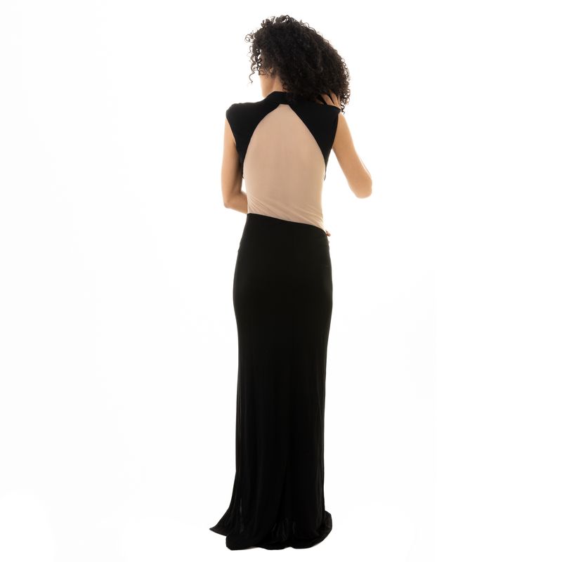 Vestido-ABS-by-Allen-Schwartz-Jersey-Longo-Preto-Recortes