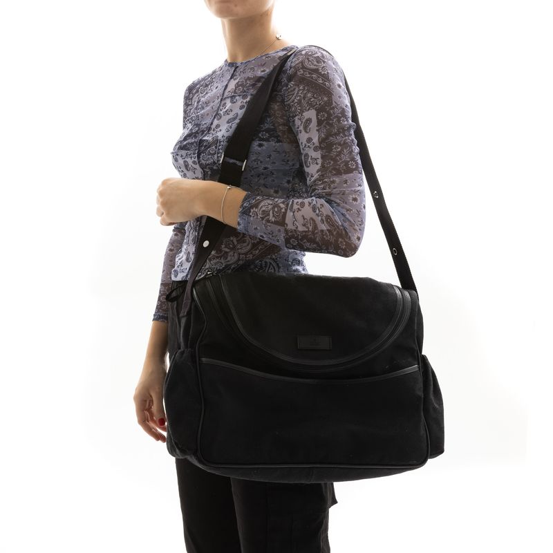 Bolsa-Gucci-Diaper-Bag-Preta-Monograma