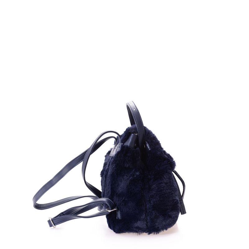 Mochila-Swarovski-Faux-Fur-Azul-Marinho